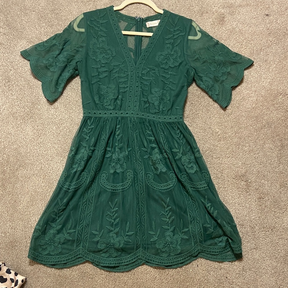 Altar'd State Forest Green Lace Top- worn once!!
